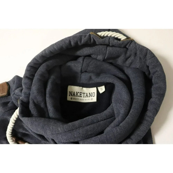 Naketano Women Cowl Neck Long Sleeve Hooded Shirt Top Sweatshirt Size Small Gray - Picture 4 of 16